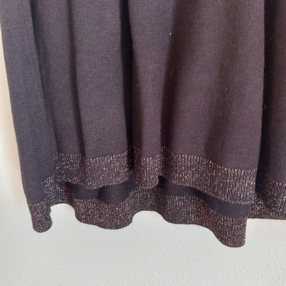 Eliza J Ribbed Fit & Flare Sweater Dress Pink shimmer black size.Large W… - Picture 7 of 10